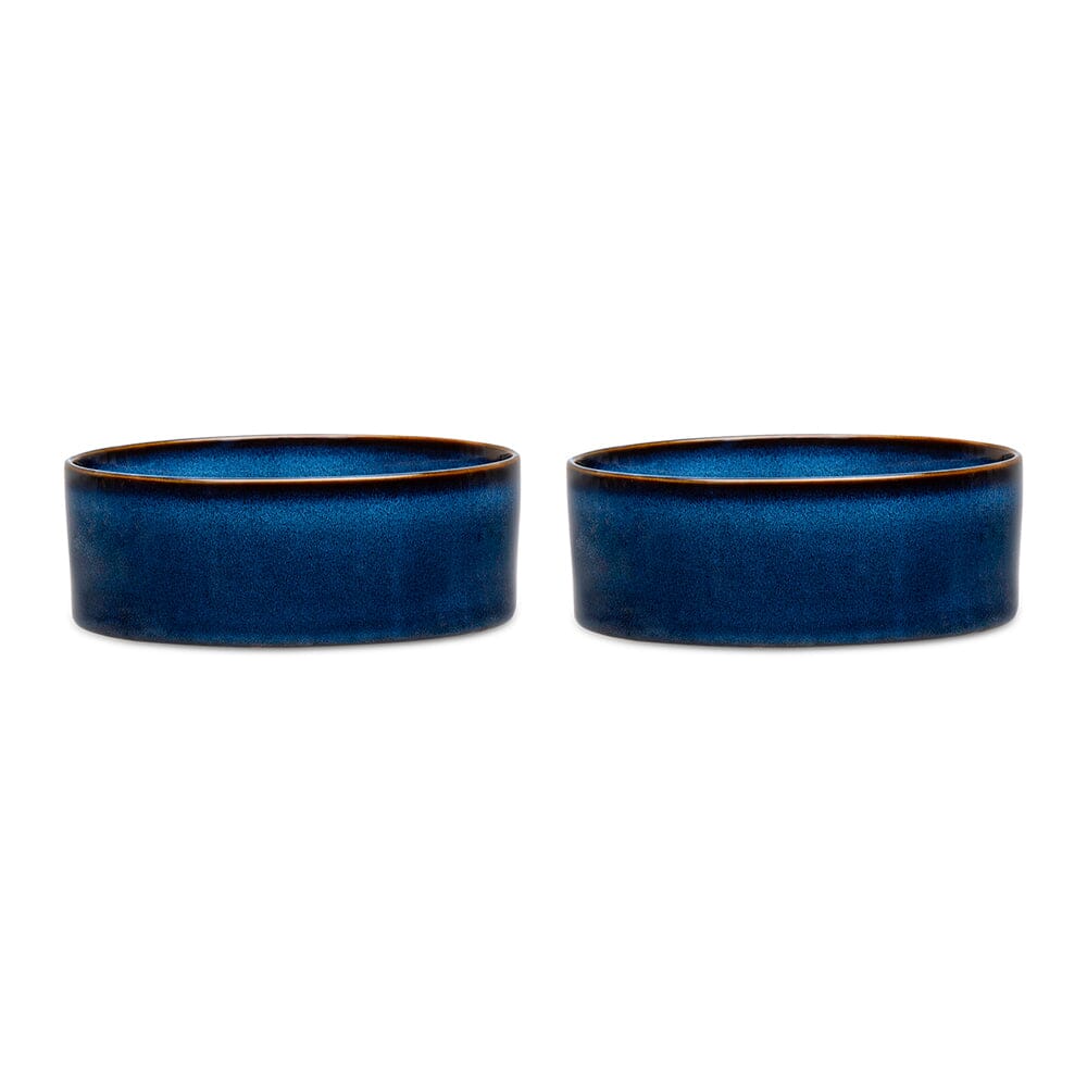 Reactive Glaze 2 Piece Dog Food & Water Bowl Set - Midnight Blue Pet Bowls, Feeders & Waterers Scruffs® 