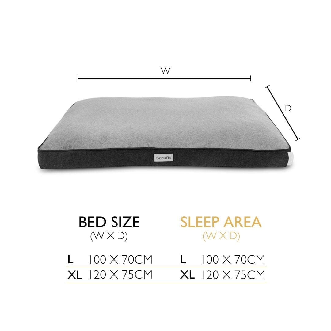Harvard Memory Foam Water Resistant Mattress - Graphite Grey Dog Bed Scruffs® 